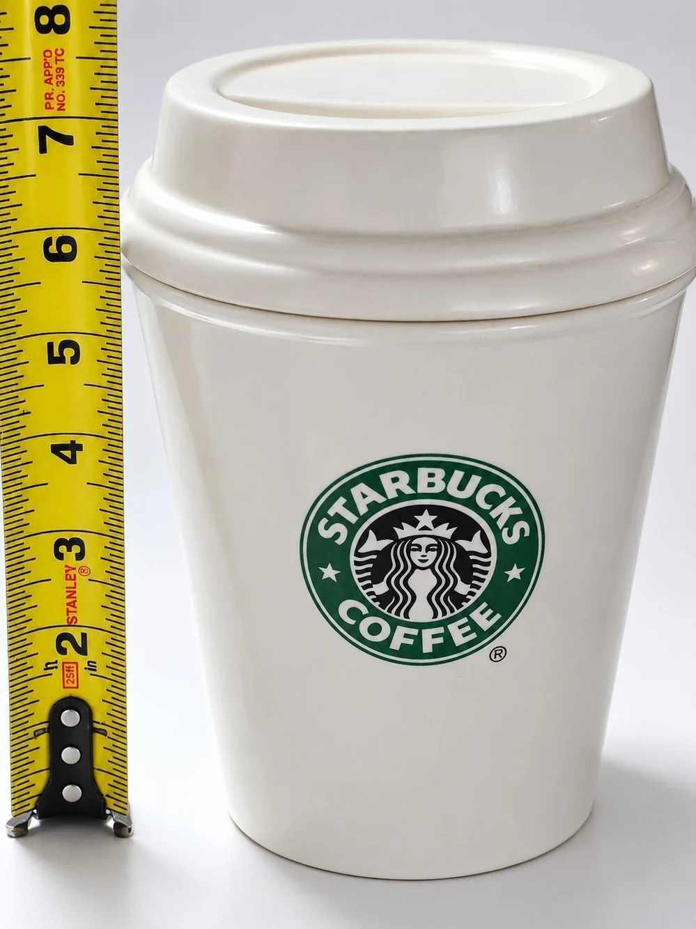 Starbucks Coffee Ceramic Canister White Green Logo Storage Jar
